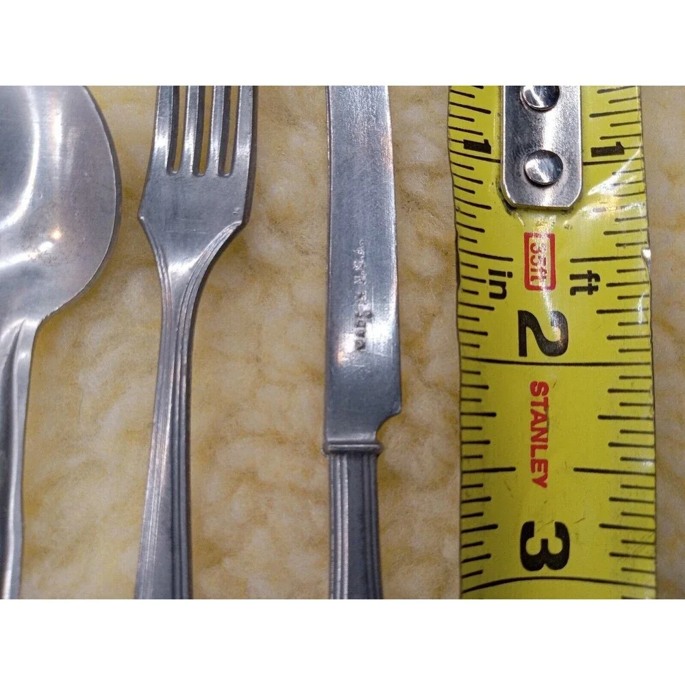 Lot of Childrens Vintage Silverplated Knife,  Fork, and Spoon MADE IN USA